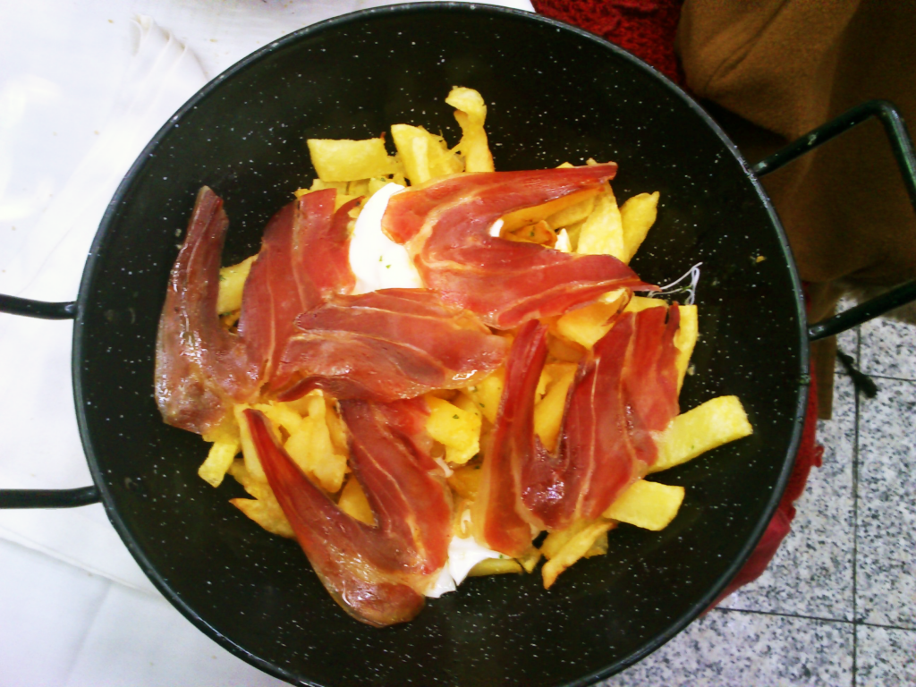 Huevos Estrellados with ham - Gluten Free