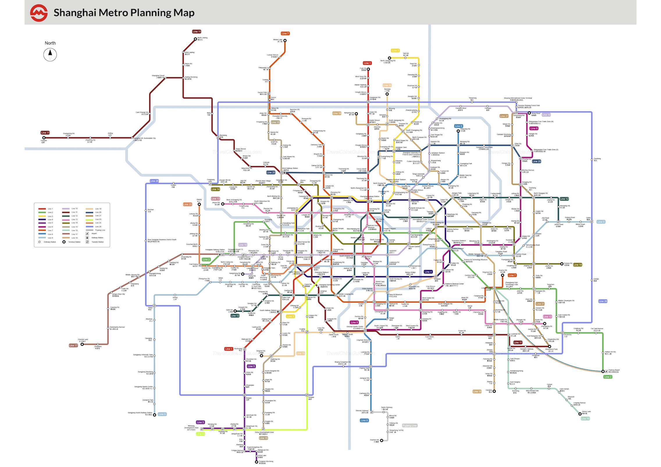Mapa Metro Shanghai 2023