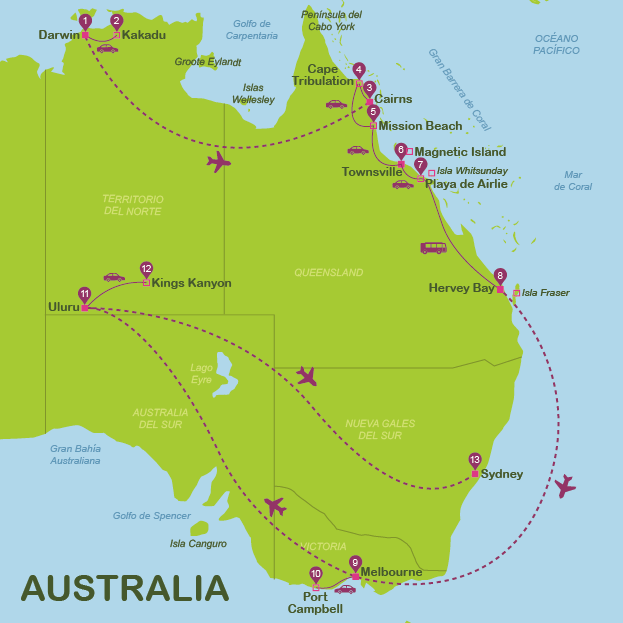 Mapa y plano Australia #onlyes #mapa