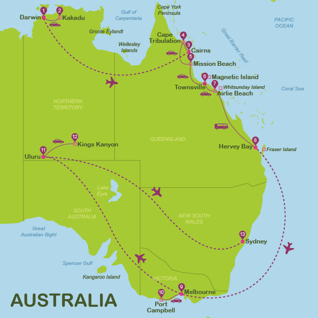 Map and route Australia #onlyen #map
