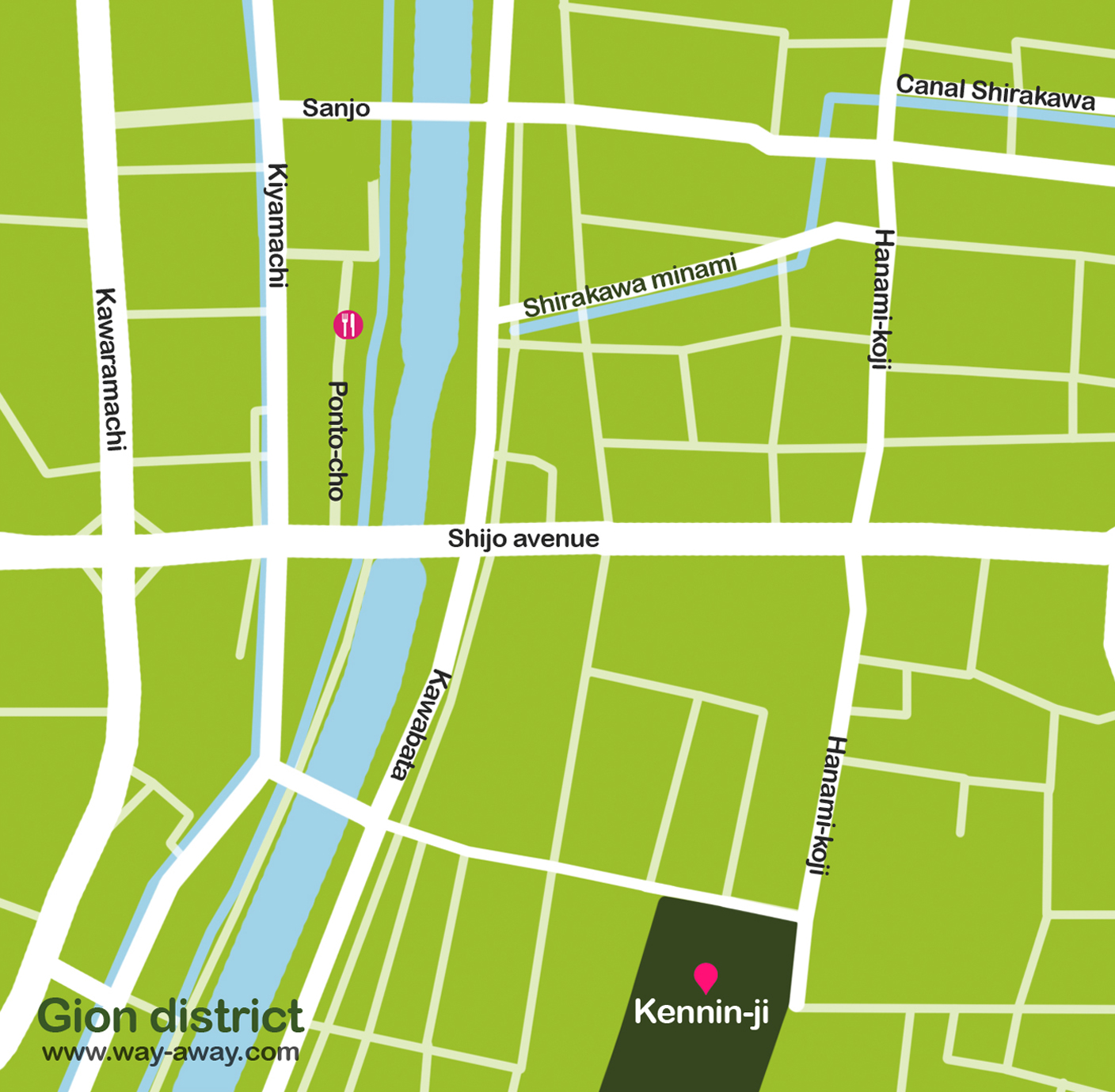 Map of Kyoto: Gion district #onlyen