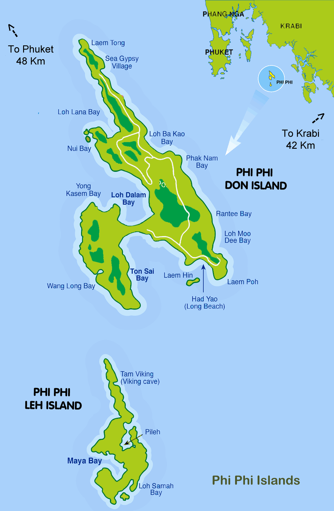 phi phi island tour map