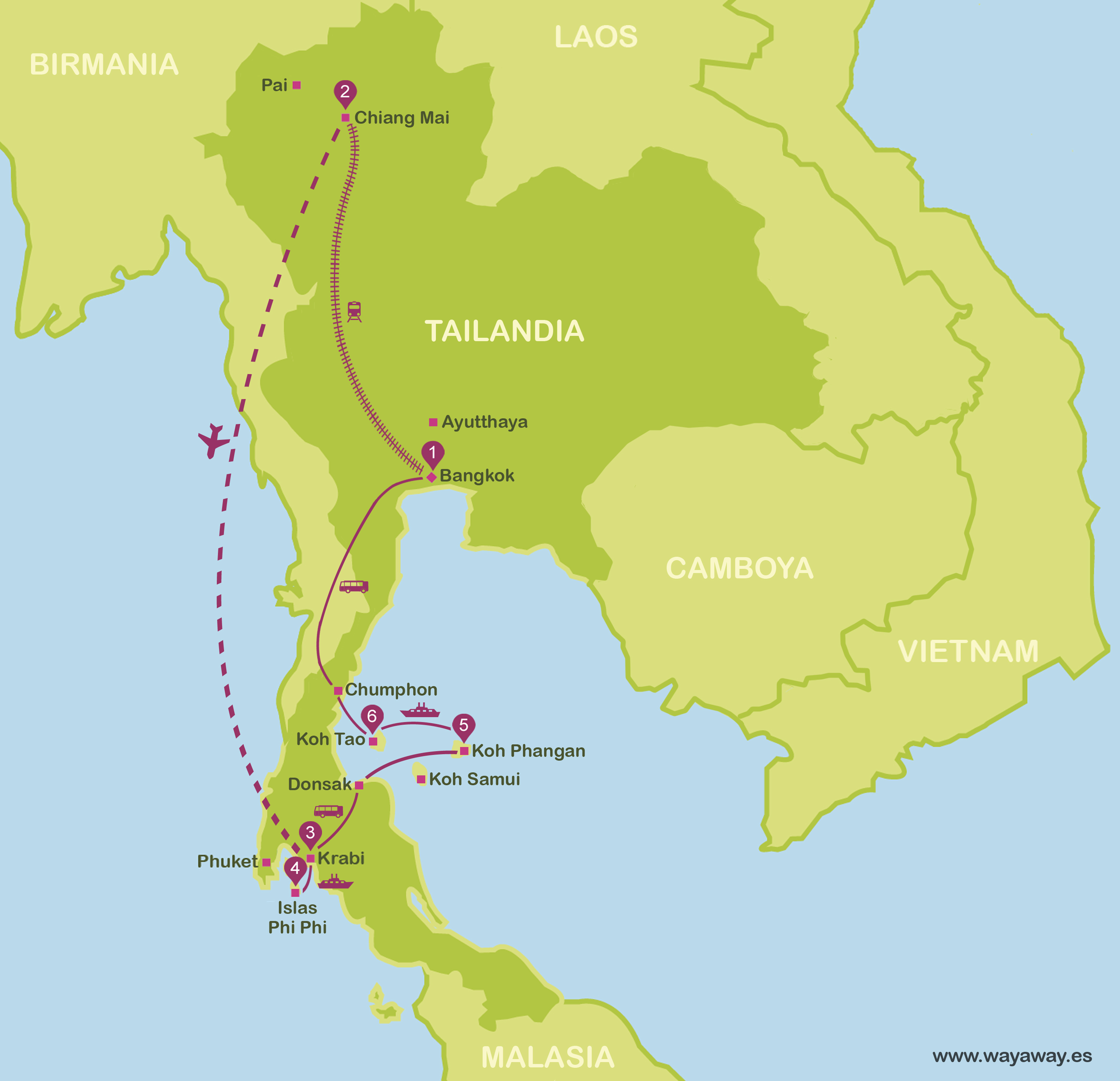 Mapa y plano Tailandia #onlyes #mapa