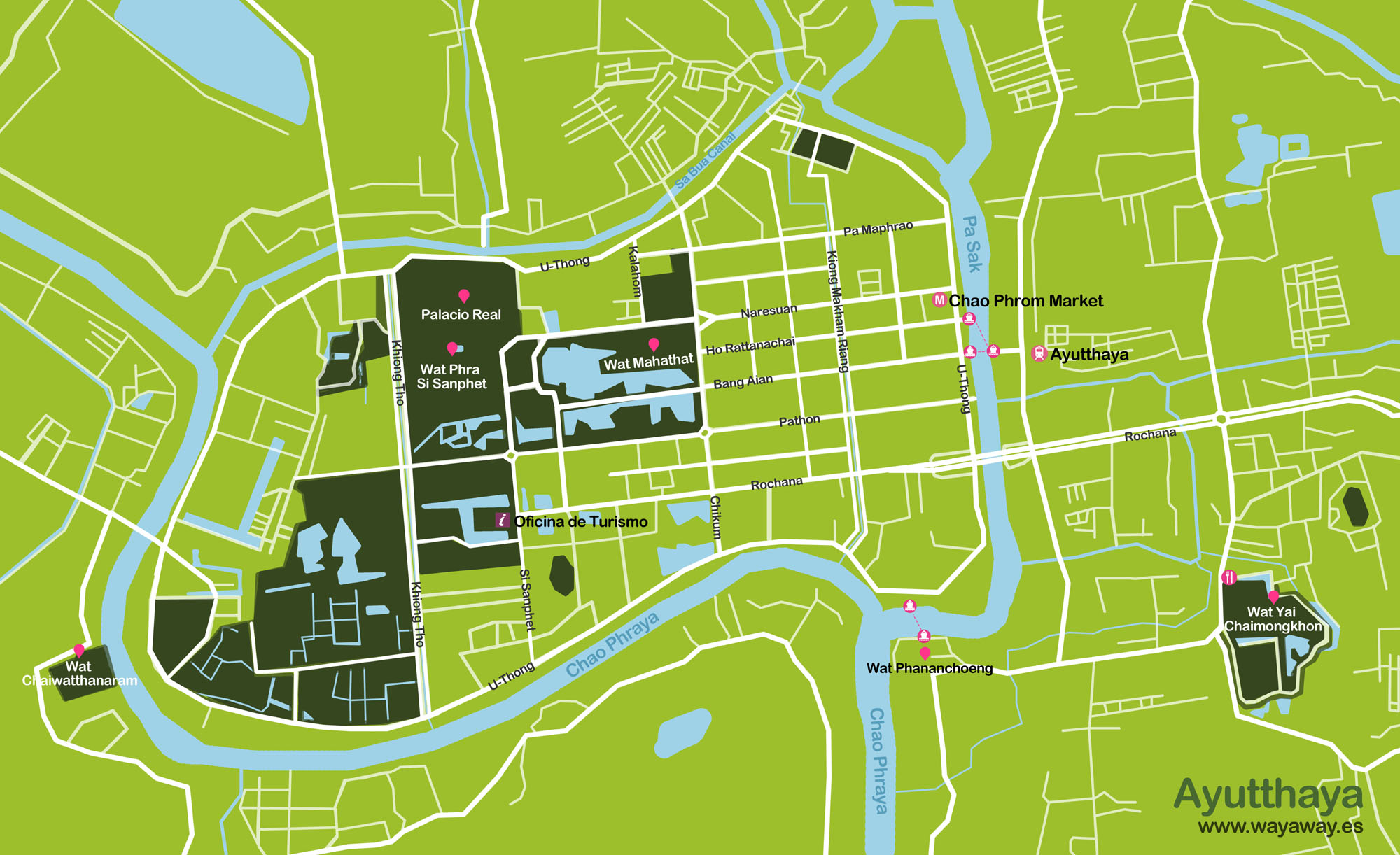 ayutthaya travel map