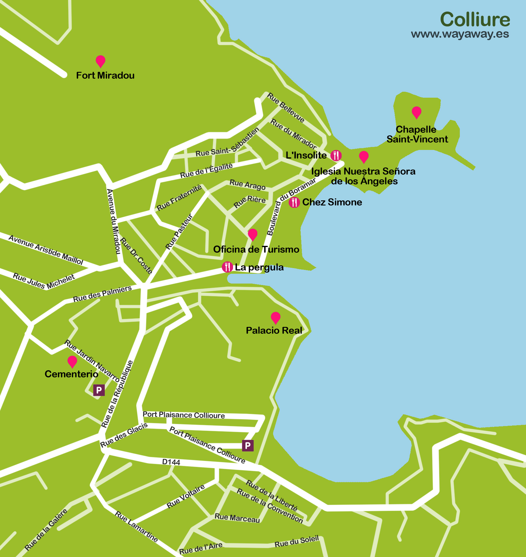 Collioure travel map | Collioure plane